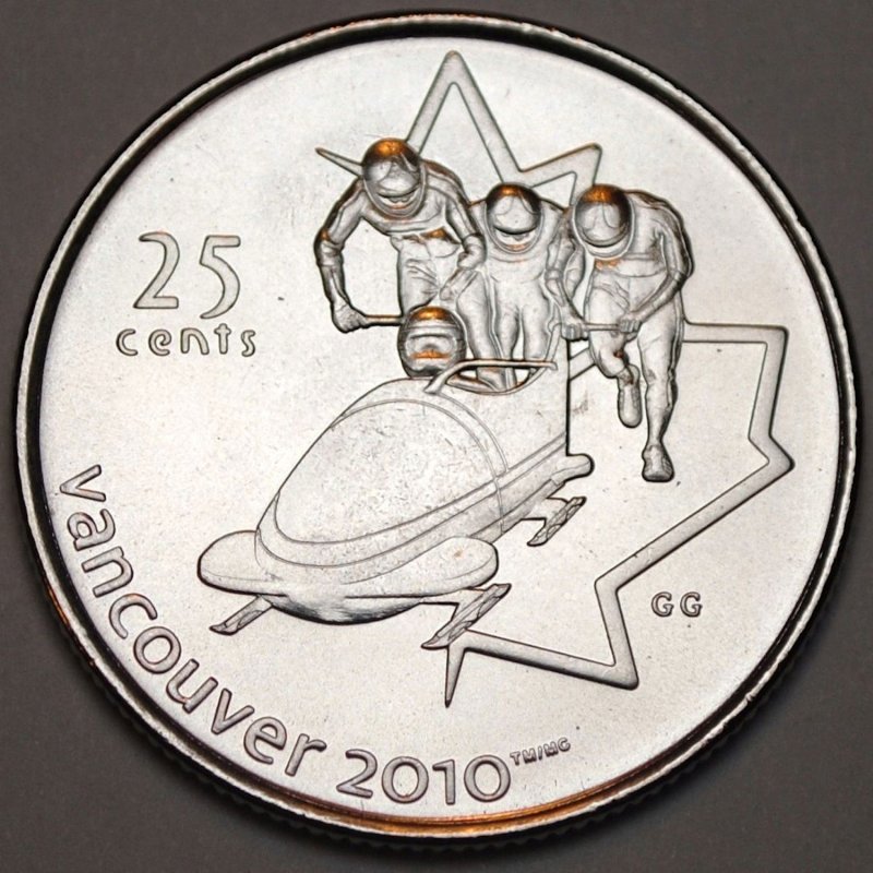 2008 Canadian 25-Cent Vancouver 2010 Olympics: Bobsleigh Quarter